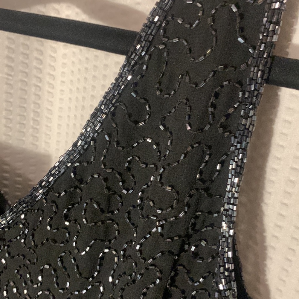 Vintage Beaded Black Dress - Picture 6 of 10